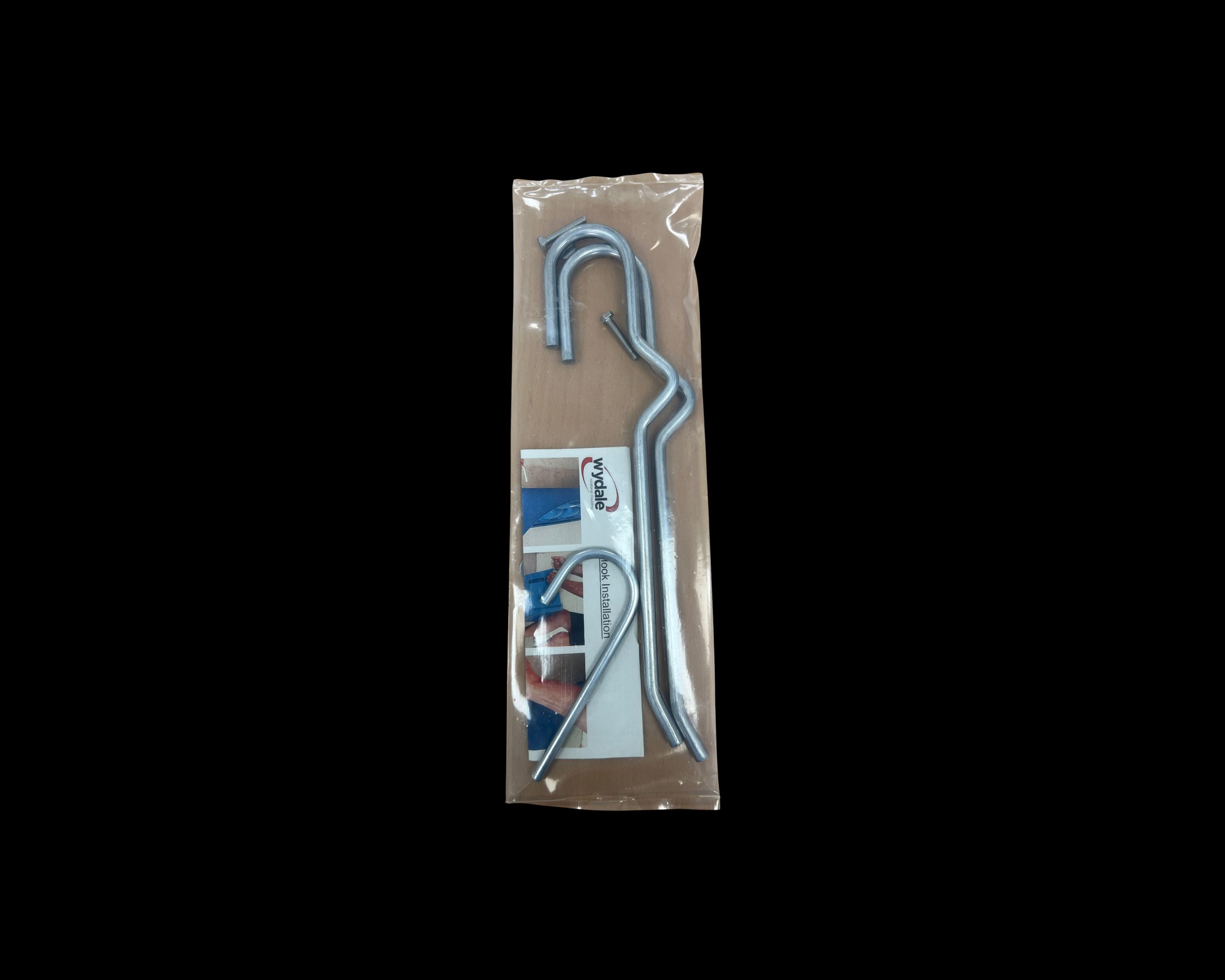Packet containing hooks and instructions